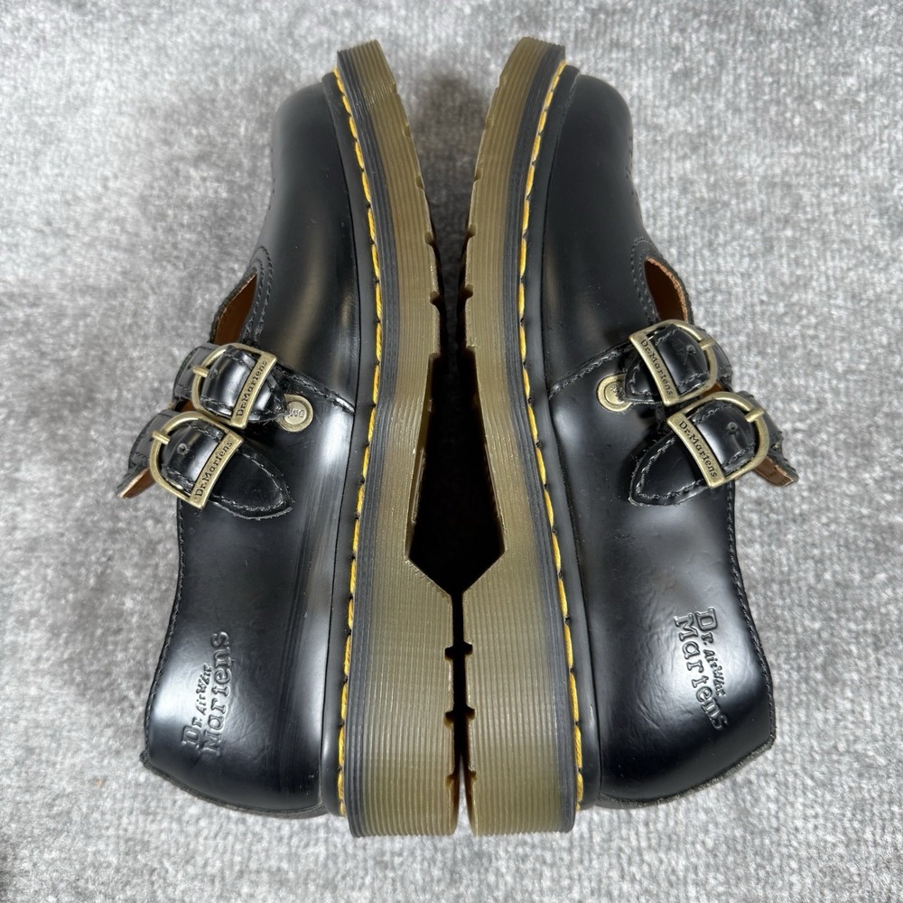 Dr Martens Shoes Women's 7 Black Double Buckle Smooth Leather Mary Jane 12916 - Picture 5 of 8